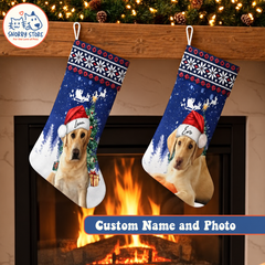 Personalized Christmas Stocking – Custom Name & Photo Holiday Gift for Kids, Family & Pet Lovers