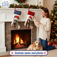 Personalized Christmas Stocking – Custom Name & Photo Holiday Gift for Kids, Family & Pet Lovers
