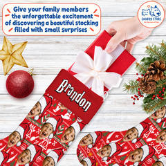 Personalized Christmas Stocking – Custom Name & Photo Holiday Gift for Kids, Family & Pet Lovers