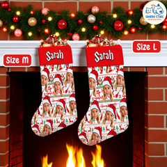 Personalized Christmas Stocking – Custom Name & Photo Holiday Gift for Kids, Family & Pet Lovers