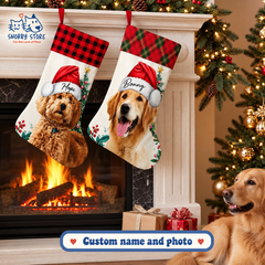 Personalized Christmas Stocking – Custom Name & Photo Holiday Gift for Kids, Family & Pet Lovers
