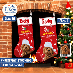 Personalized Christmas Stocking – Custom Name & Photo Holiday Gift for Kids, Family & Pet Lovers