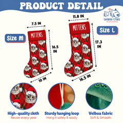 Personalized Christmas Stocking – Custom Name & Photo Holiday Gift for Kids, Family & Pet Lovers