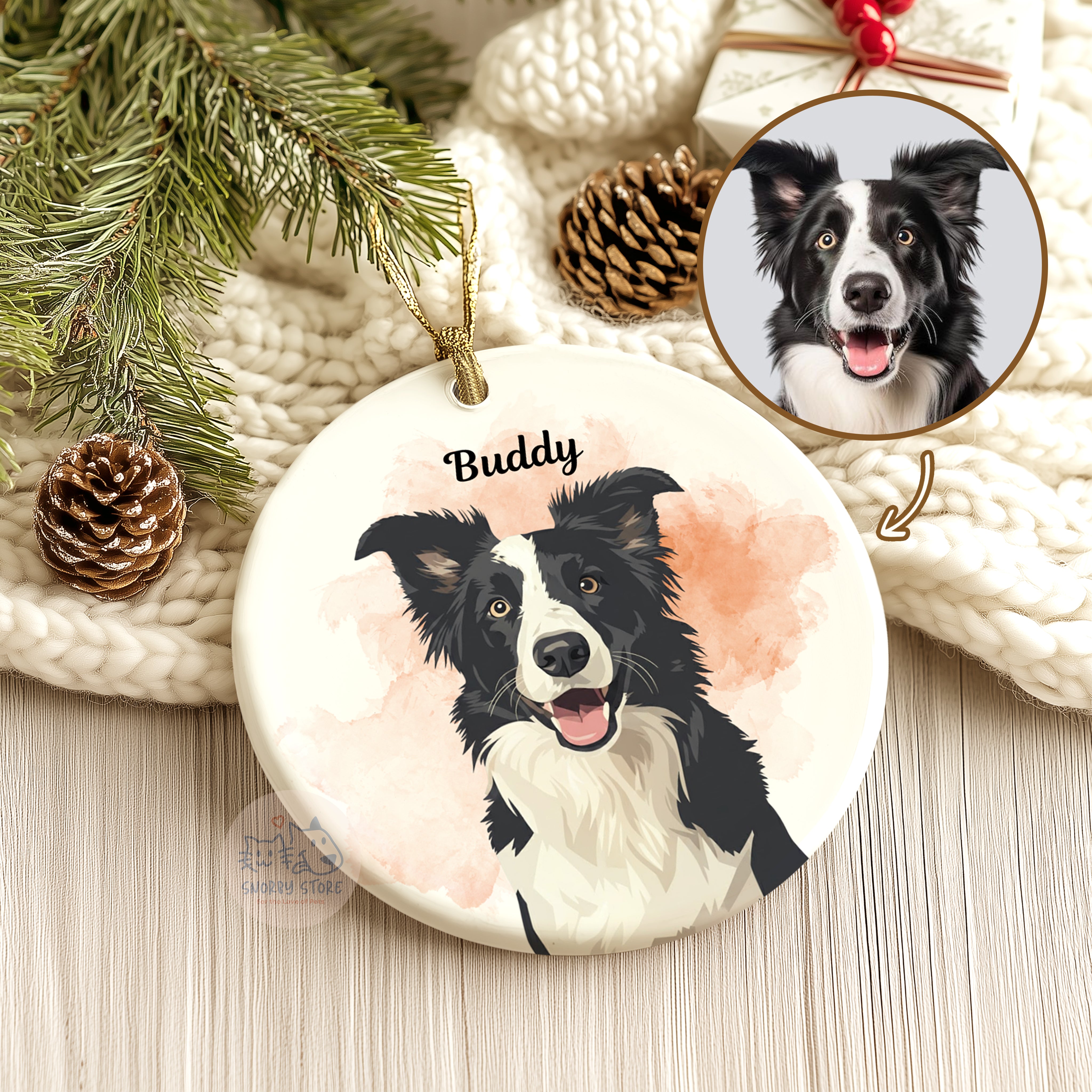 Personalized Pet Watercolor Ornament