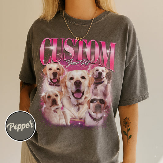 Custom Comfort Colors Vintage Pet Shirt - Pet Photo + Name
