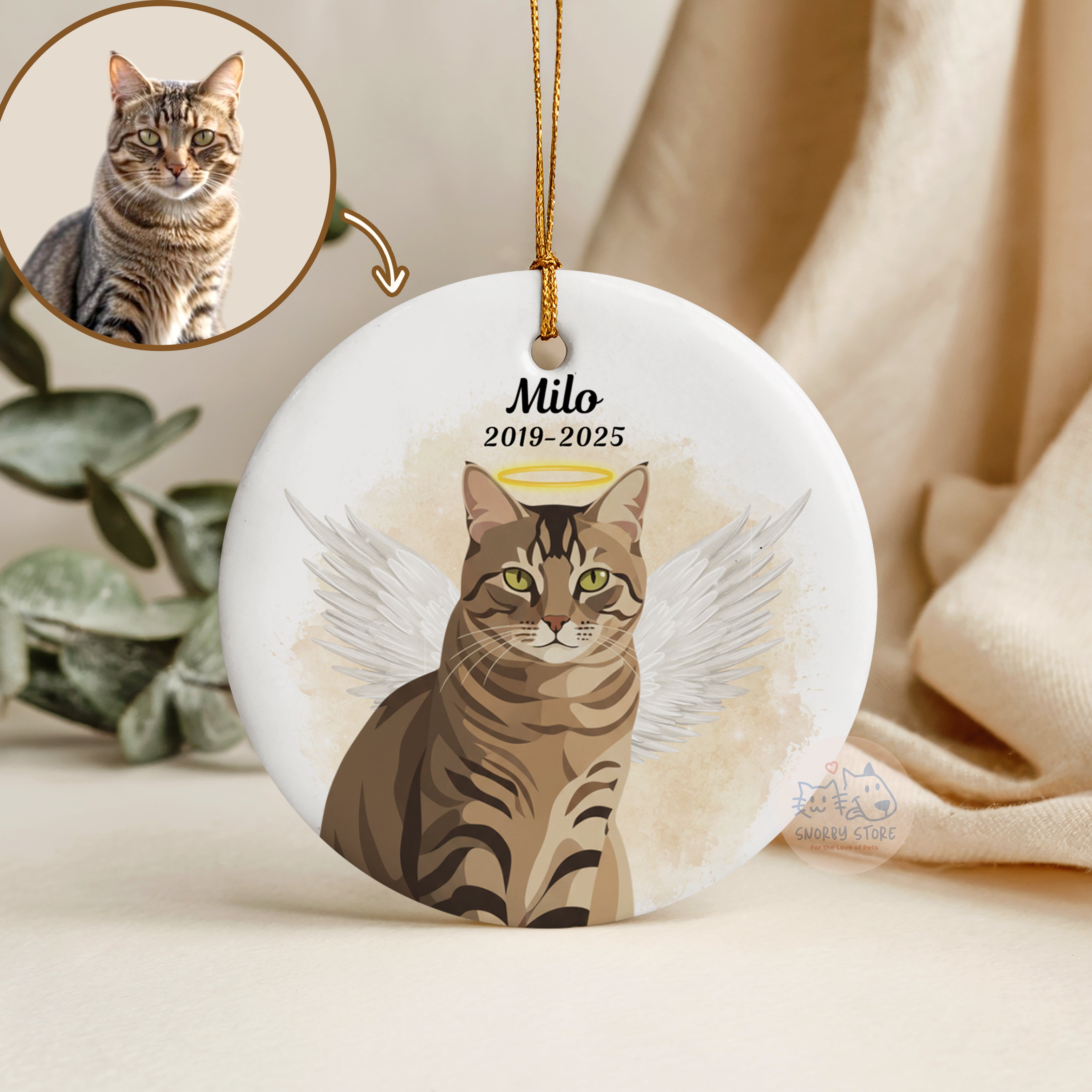 Personalized Pet Watercolor Ornament