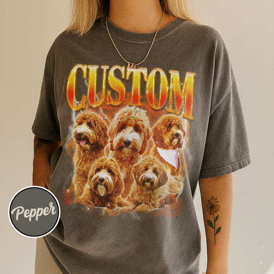 Custom Comfort Colors Vintage Pet Shirt - Pet Photo + Name