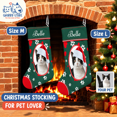 Personalized Christmas Stocking – Custom Name & Photo Holiday Gift for Kids, Family & Pet Lovers
