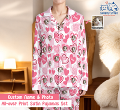 Personalized Custom Photo Dog & Cat Face Pajamas Set - Gift For Pet Owners, Pet Lovers