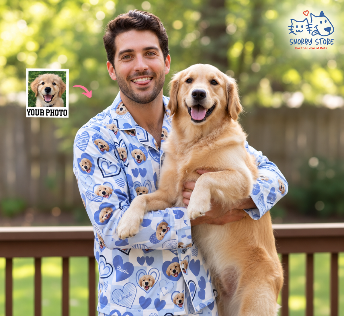 Personalized Custom Photo Dog & Cat Face Pajamas Set - Gift For Pet Owners, Pet Lovers