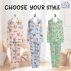 Personalized Custom Photo Dog & Cat Face Pajamas Set - Gift For Pet Owners, Pet Lovers