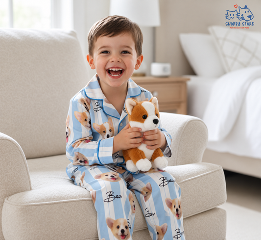 Personalized Custom Photo Dog & Cat Face Pajamas Set - Gift For Pet Owners, Pet Lovers