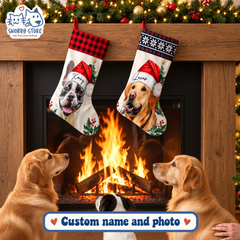 Personalized Christmas Stocking – Custom Name & Photo Holiday Gift for Kids, Family & Pet Lovers