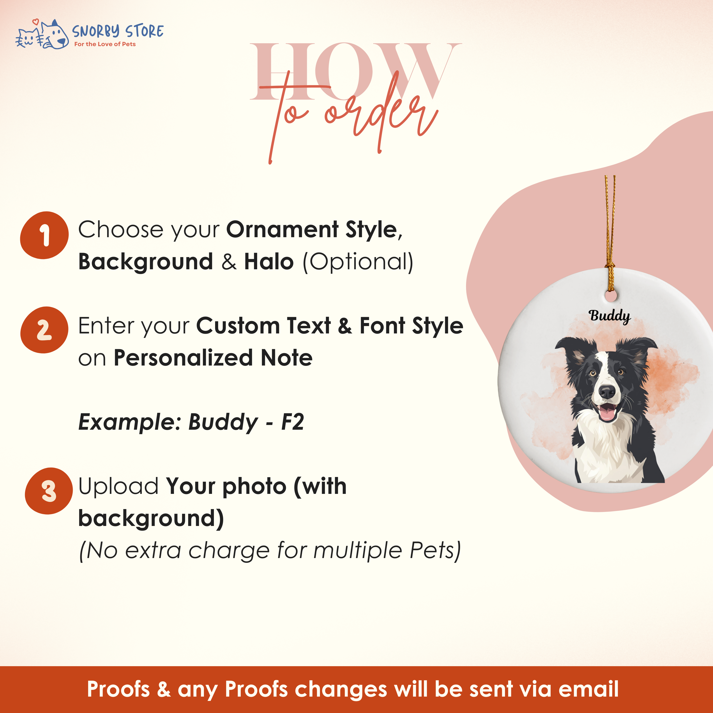 Personalized Pet Watercolor Ornament