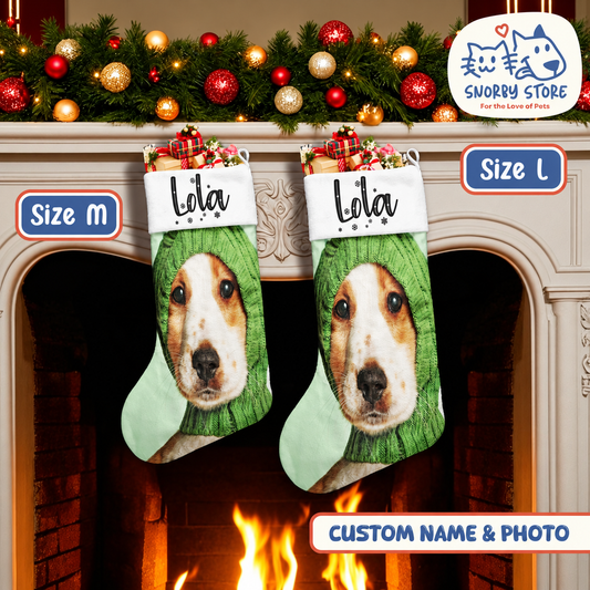 Personalized Christmas Stocking – Custom Name & Photo Holiday Gift for Kids, Family & Pet Lovers