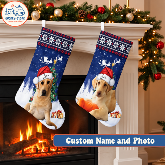 Personalized Christmas Stocking – Custom Name & Photo Holiday Gift for Kids, Family & Pet Lovers