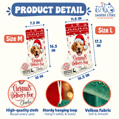 Personalized Christmas Stocking – Custom Name & Photo Holiday Gift for Kids, Family & Pet Lovers