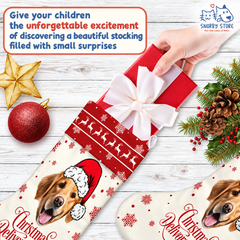 Personalized Christmas Stocking – Custom Name & Photo Holiday Gift for Kids, Family & Pet Lovers