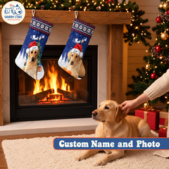 Personalized Christmas Stocking – Custom Name & Photo Holiday Gift for Kids, Family & Pet Lovers