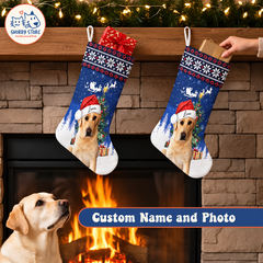 Personalized Christmas Stocking – Custom Name & Photo Holiday Gift for Kids, Family & Pet Lovers