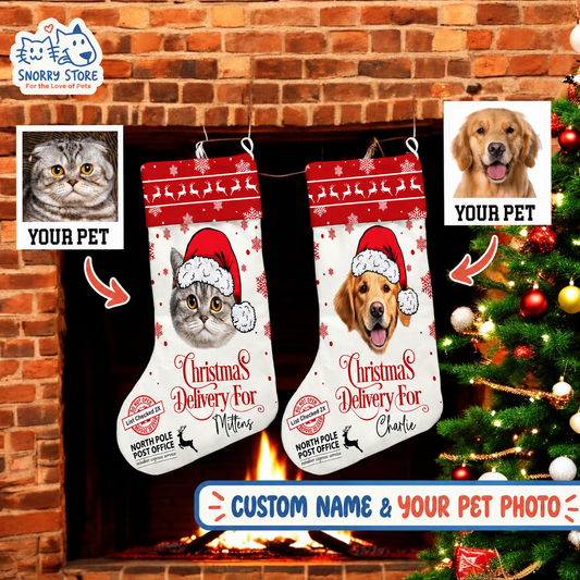 Personalized Christmas Stocking – Custom Name & Photo Holiday Gift for Kids, Family & Pet Lovers