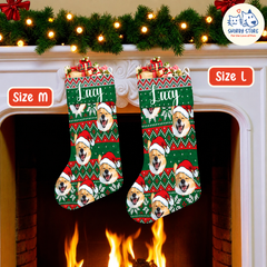 Personalized Christmas Stocking – Custom Name & Photo Holiday Gift for Kids, Family & Pet Lovers