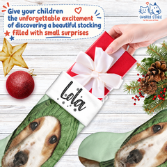 Personalized Christmas Stocking – Custom Name & Photo Holiday Gift for Kids, Family & Pet Lovers