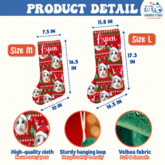 Personalized Christmas Stocking – Custom Name & Photo Holiday Gift for Kids, Family & Pet Lovers