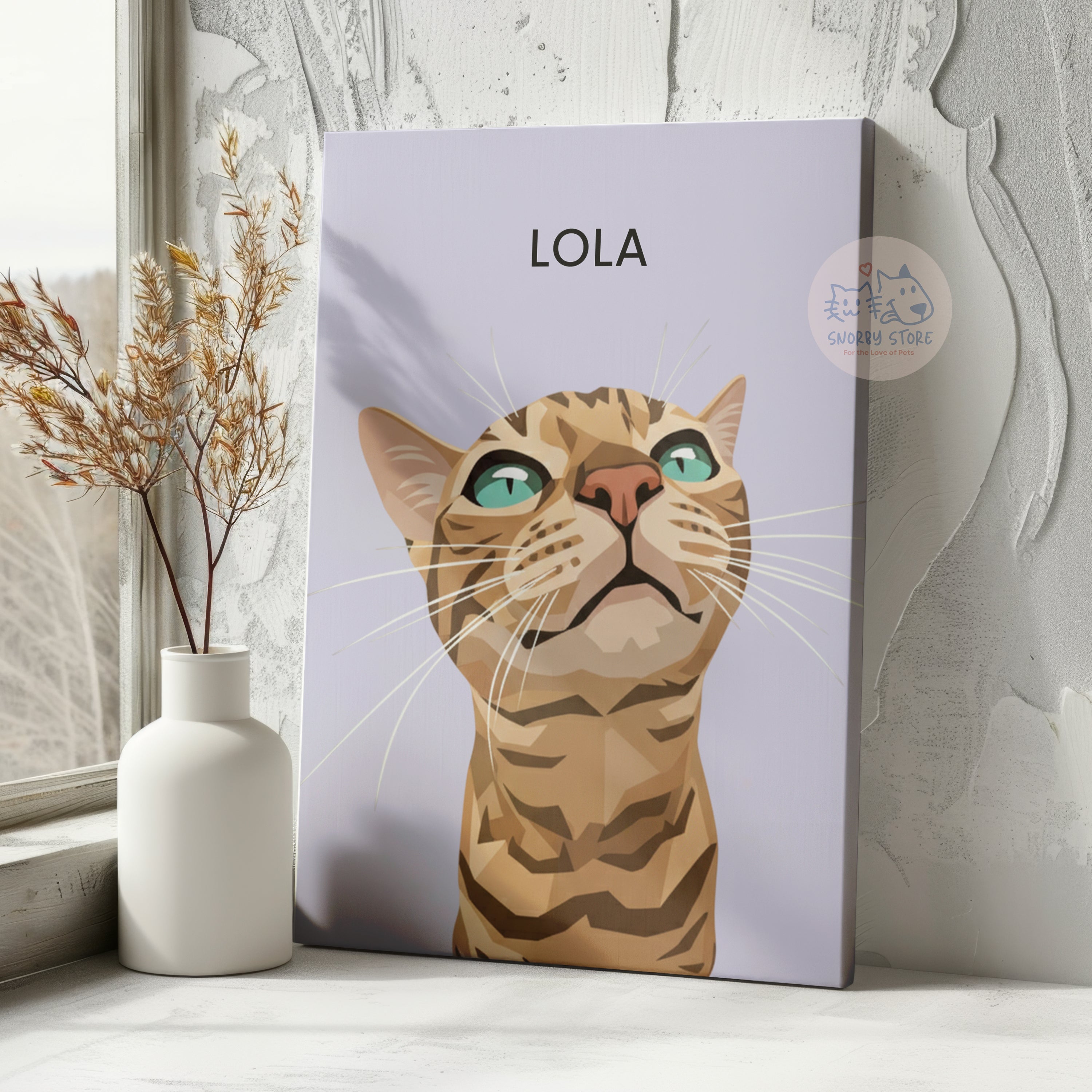 Custom Pet Poster & Canvas Wall Art | Personalized Dog Cat Portrait Print | Pet Memorial Gift for Pet Lovers