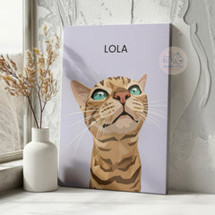 Custom Pet Poster & Canvas Wall Art | Personalized Dog Cat Portrait Print | Pet Memorial Gift for Pet Lovers