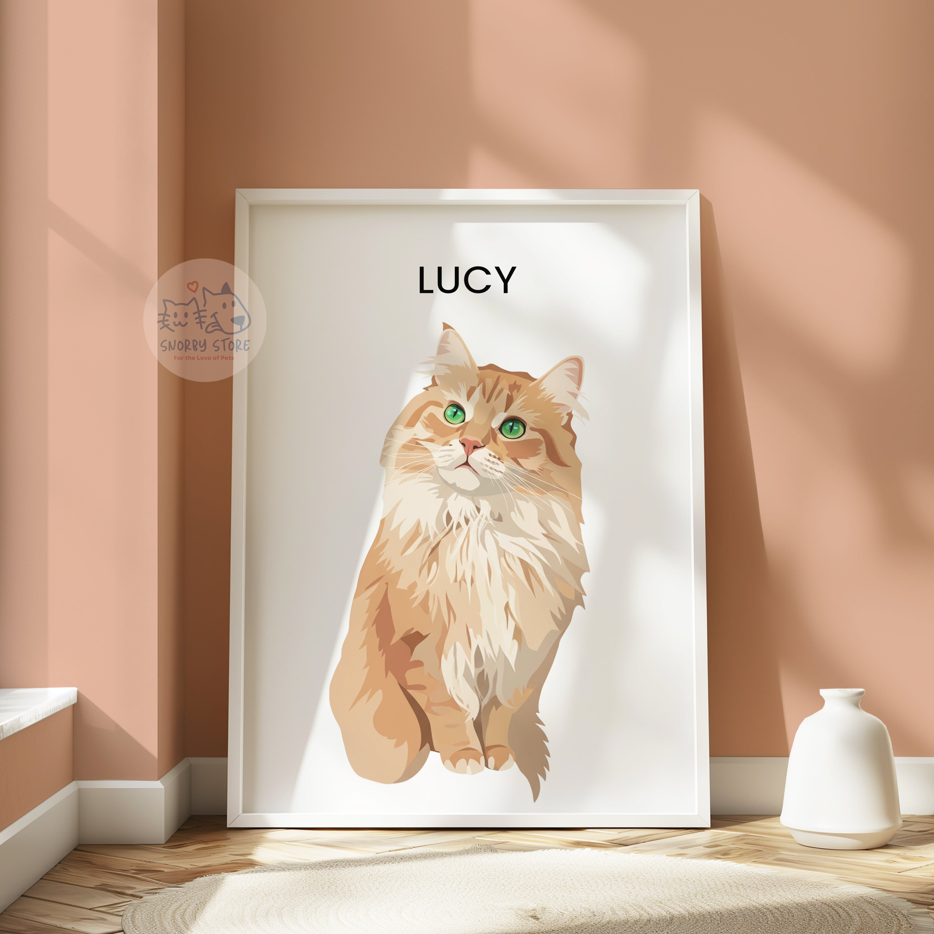Custom Pet Poster & Canvas Wall Art | Personalized Dog Cat Portrait Print | Pet Memorial Gift for Pet Lovers