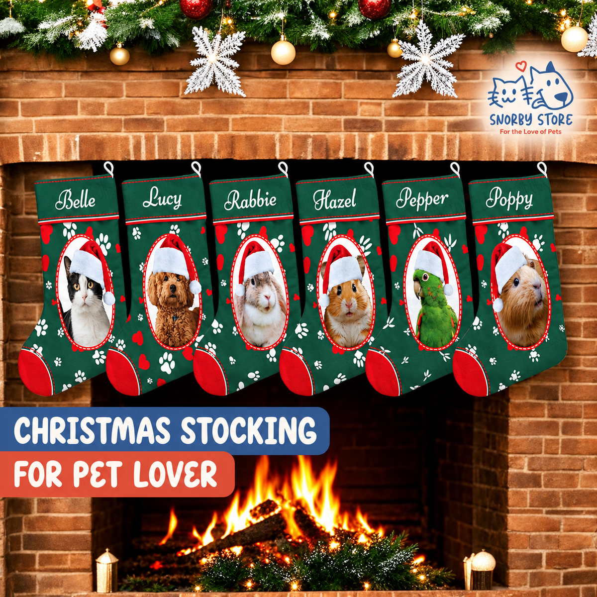 Personalized Christmas Stocking – Custom Name & Photo Holiday Gift for Kids, Family & Pet Lovers