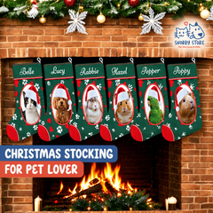 Personalized Christmas Stocking – Custom Name & Photo Holiday Gift for Kids, Family & Pet Lovers