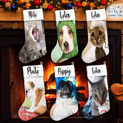 Personalized Christmas Stocking – Custom Name & Photo Holiday Gift for Kids, Family & Pet Lovers