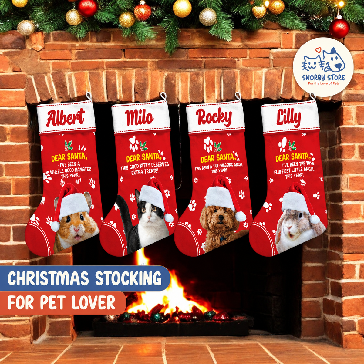 Personalized Christmas Stocking – Custom Name & Photo Holiday Gift for Kids, Family & Pet Lovers