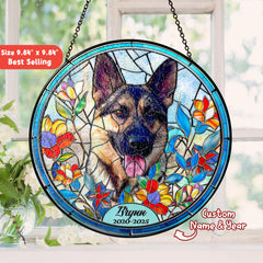 Custom Pet Portrait Stained Glass Suncatcher