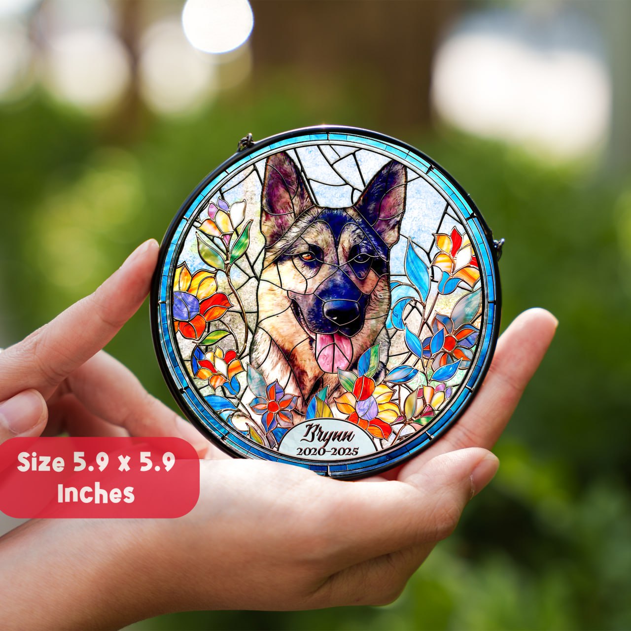 Custom Pet Portrait Stained Glass Suncatcher
