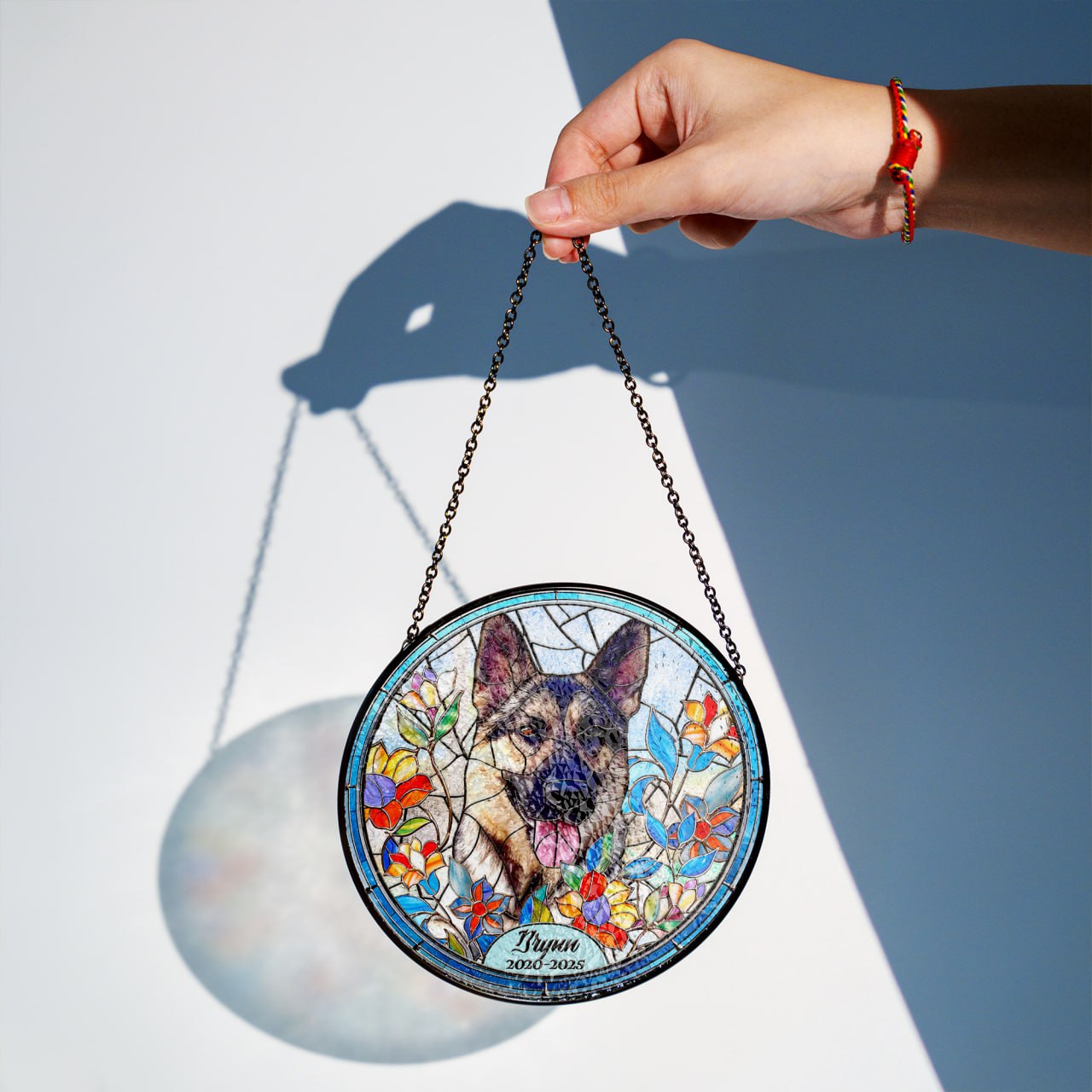 Custom Pet Portrait Stained Glass Suncatcher