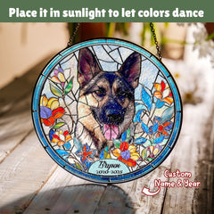 Custom Pet Portrait Stained Glass Suncatcher