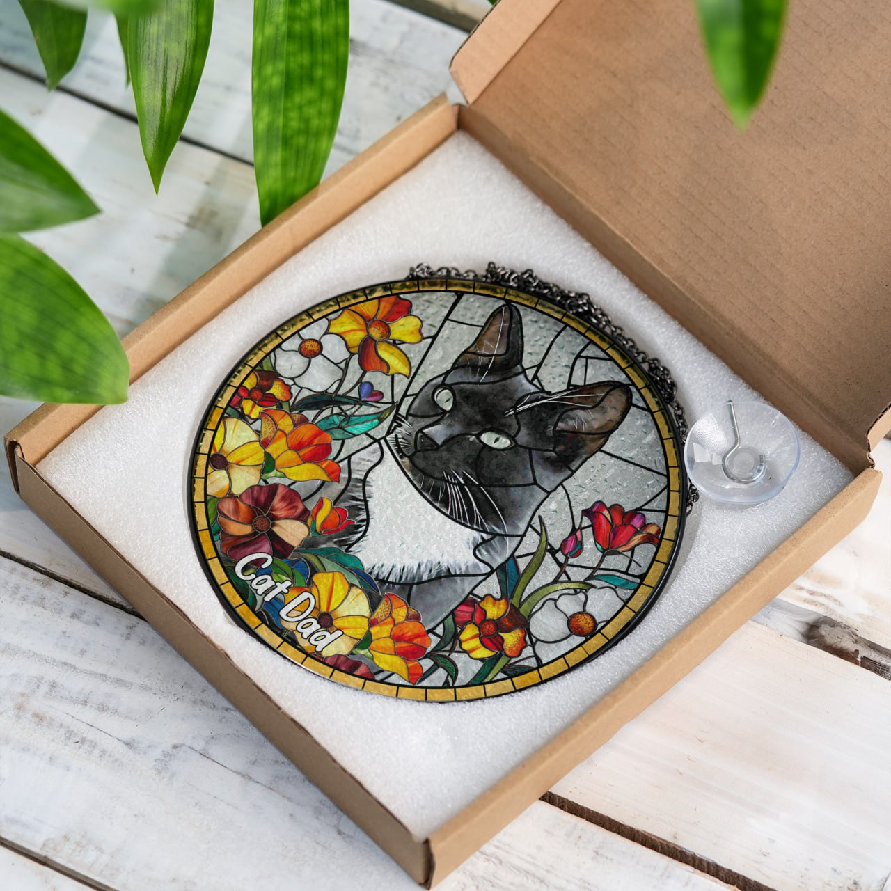 Custom Pet Portrait Stained Glass Suncatcher